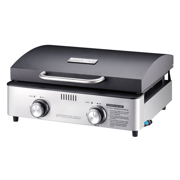 Monument Grills Portable Tabletop Propane Gas Grill 2Burner Liquid Propane 15000 BTU for